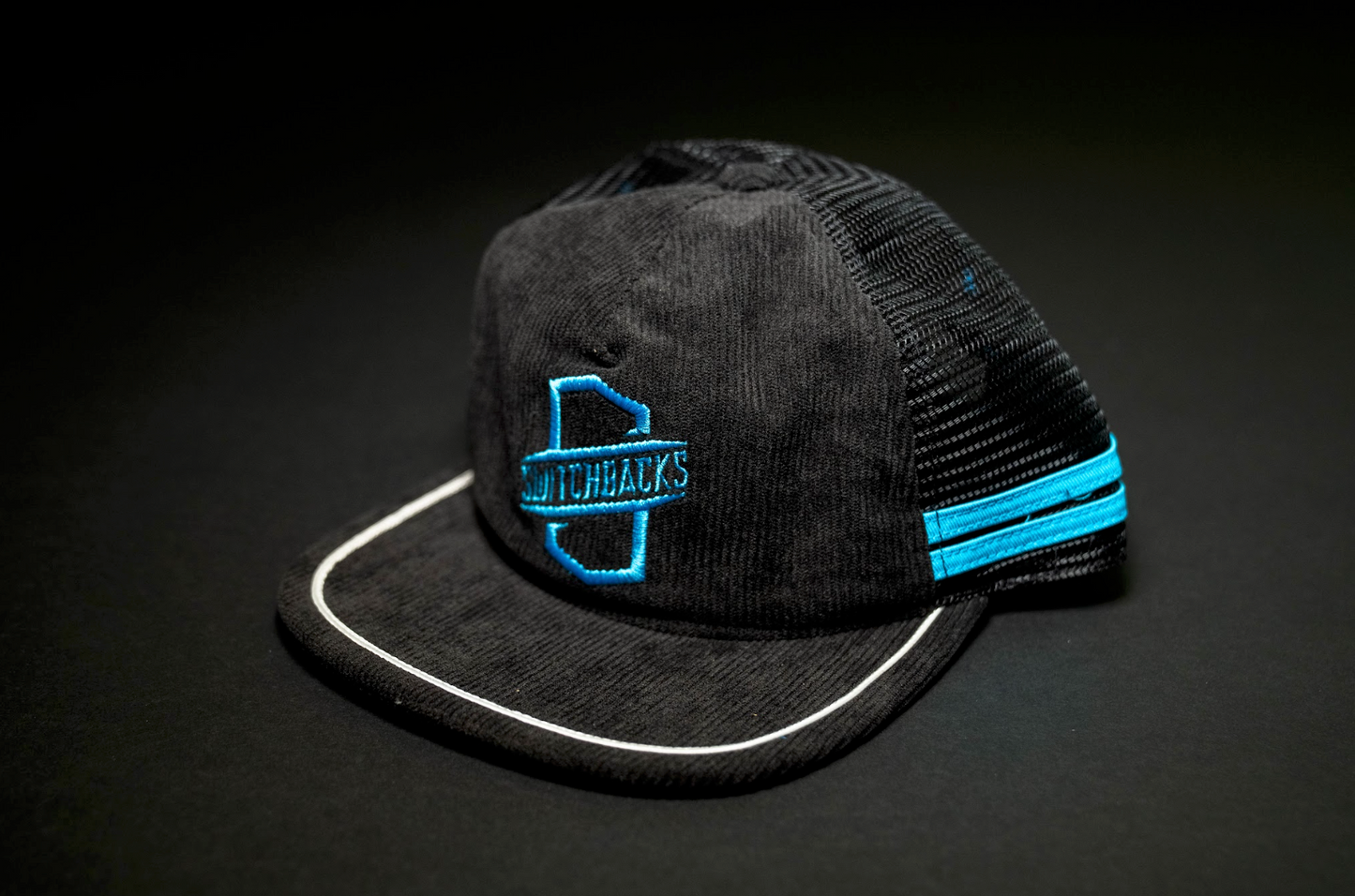 Hat Black Corduroy Trucker