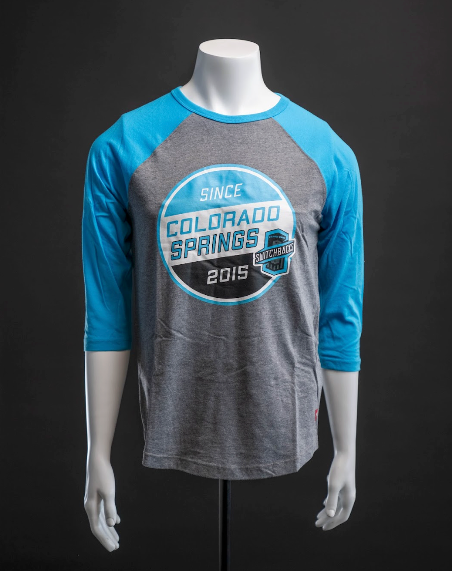 T-Shirt 3/4 Cyan Round Logo