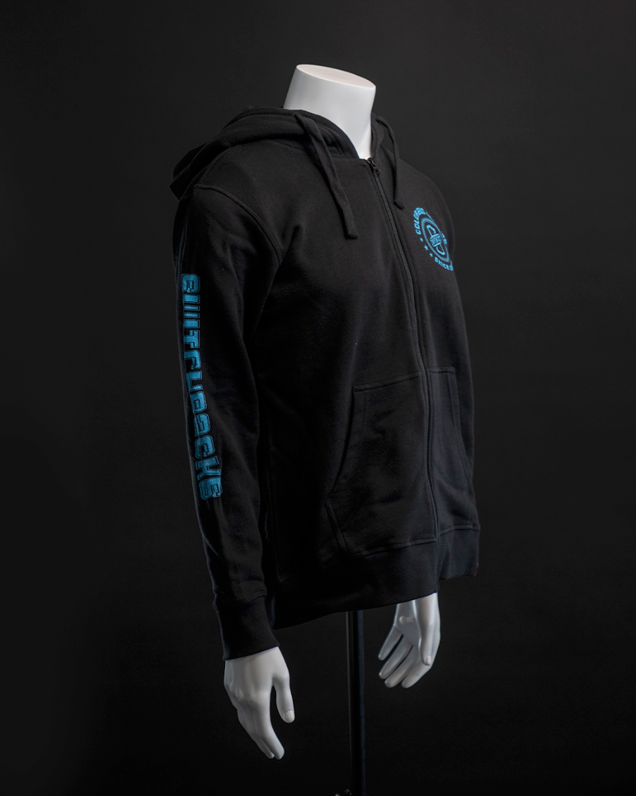 Long Sleeve Hoodie Black Zip Up Swbk