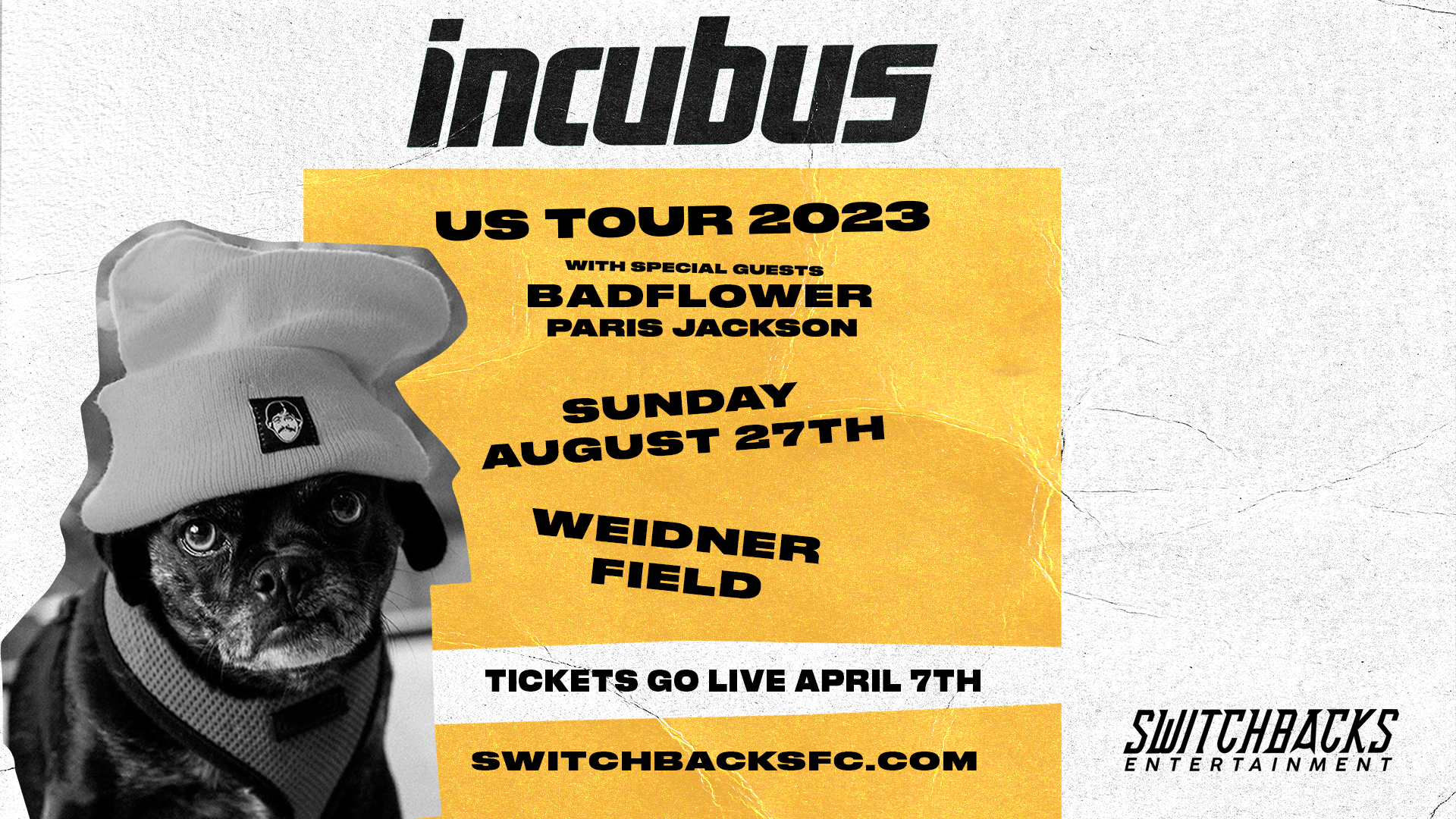 Switchbacks Entertainment Presents Incubus at Weidner Field