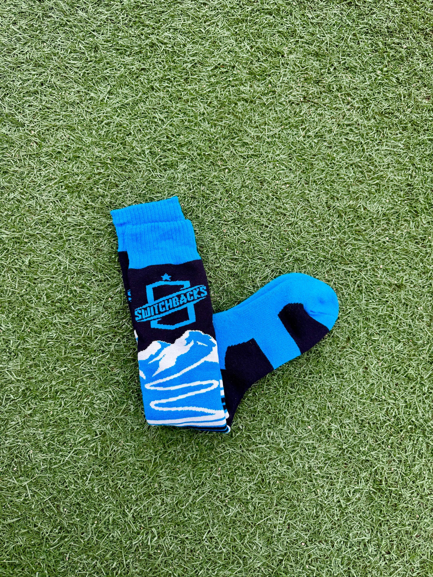Ski Socks - Cyan/Black