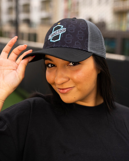 Black Multi Logo Trucker