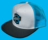 Hat White/Cyan Trucker