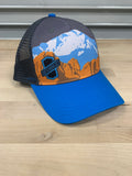Hat Grey/Cyan Trucker Mtns