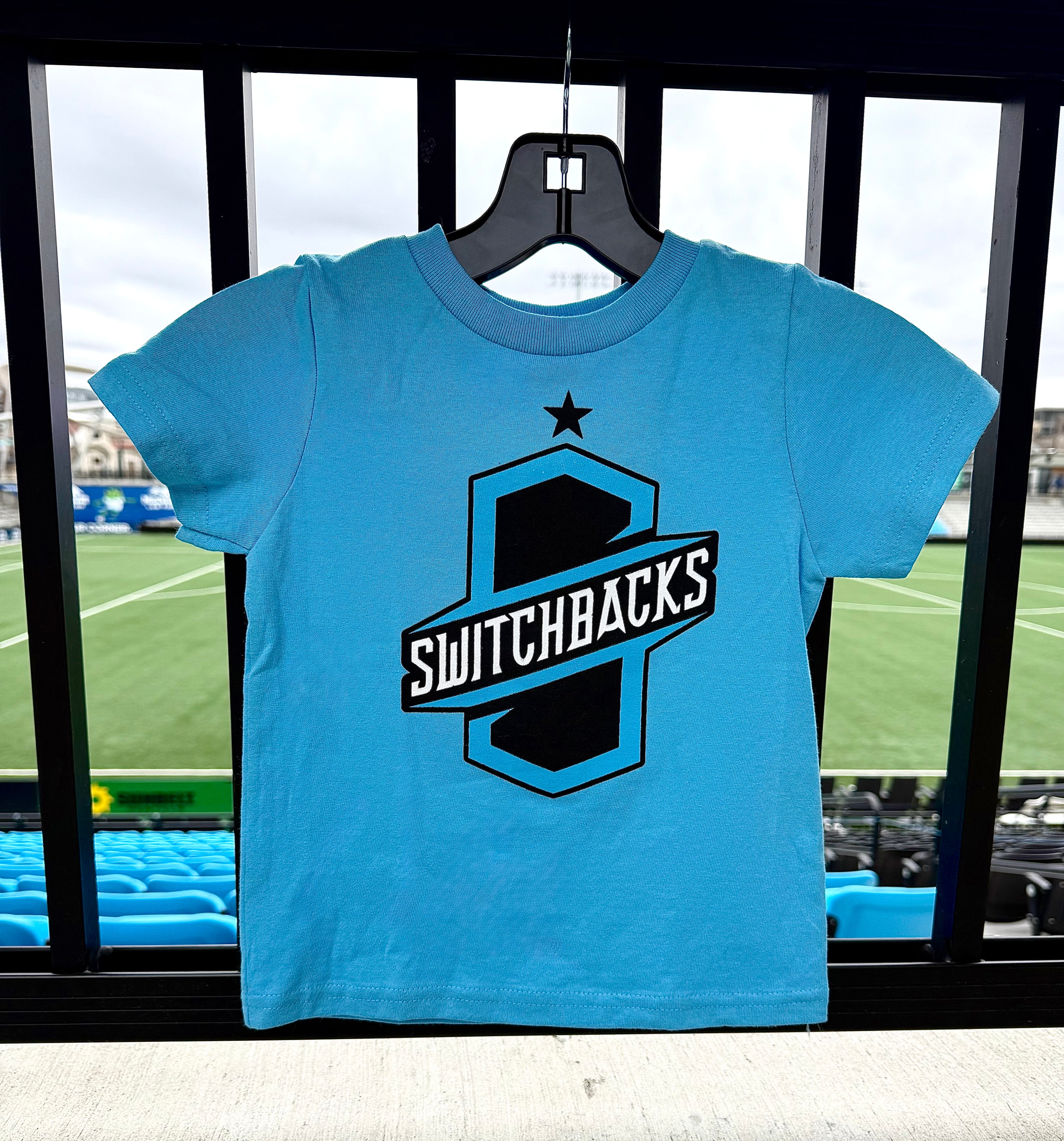 Toddler Cyan Tee with Crest