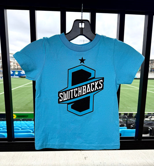 Toddler Cyan Tee with Crest