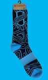 Socks Black/Cyan Topo