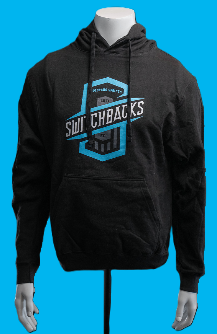 Long Sleeve Hoodie Black Large Logo