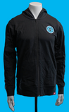 Long Sleeve Hoodie Black Zip Up Round Logo