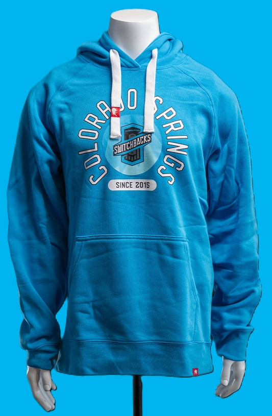 Long Sleeve Hoodie Cyan Mtn Logo