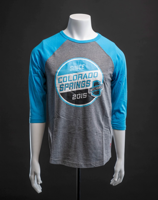 T-Shirt 3/4 Cyan Round Logo