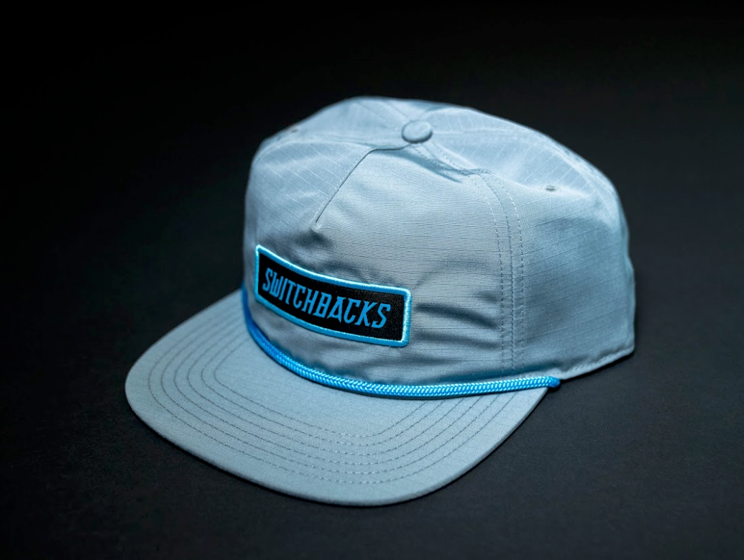 Hat Grey/Cyan Rope Flat Bill