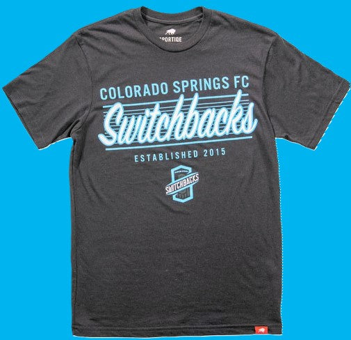 T-Shirt Black Cyan Lines