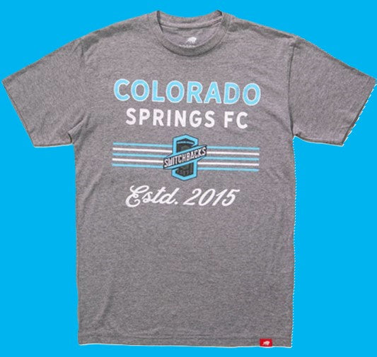 T-Shirt Grey Cyan/White Lines