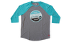 T-Shirt 3/4 Cyan Round Logo