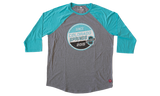 T-Shirt 3/4 Cyan Round Logo