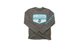 Long Sleeve Tee Dark Grey/Cyan Stripes