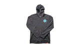 Long Sleeve Hoodie Black Zip Up Round Logo